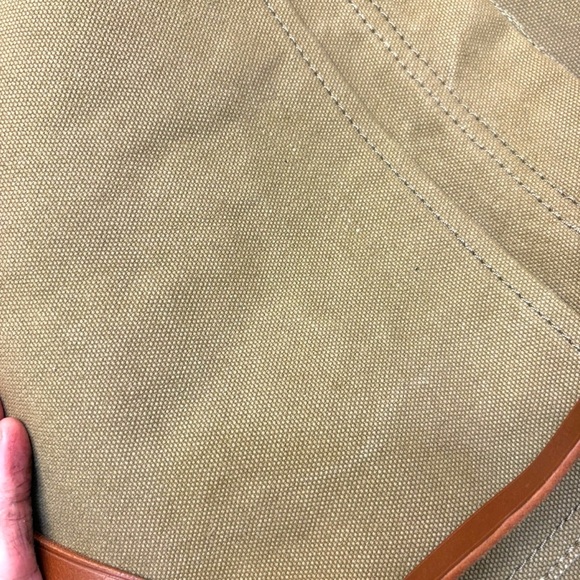 Madewell canvas green and brown tote bag - Picture 12 of 13